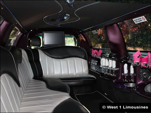 Detailed view of interior of wedding car