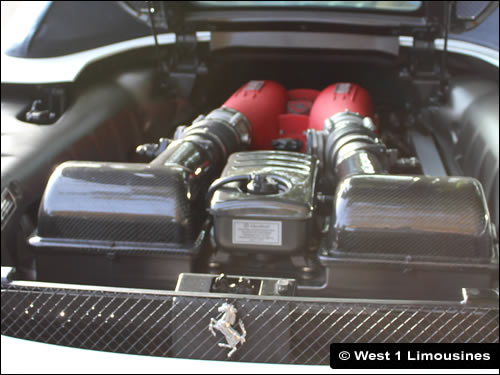 Close view of Ferrari engine